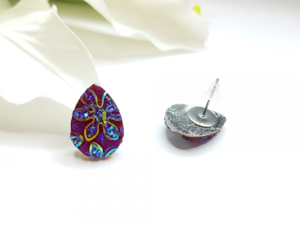 GLITZER Tropfen Ohrstecker drop tropfenform